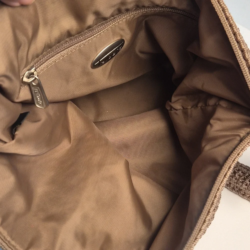 Beautiful Talbots light brown crochet shoulder bag - Picture 7 of 10